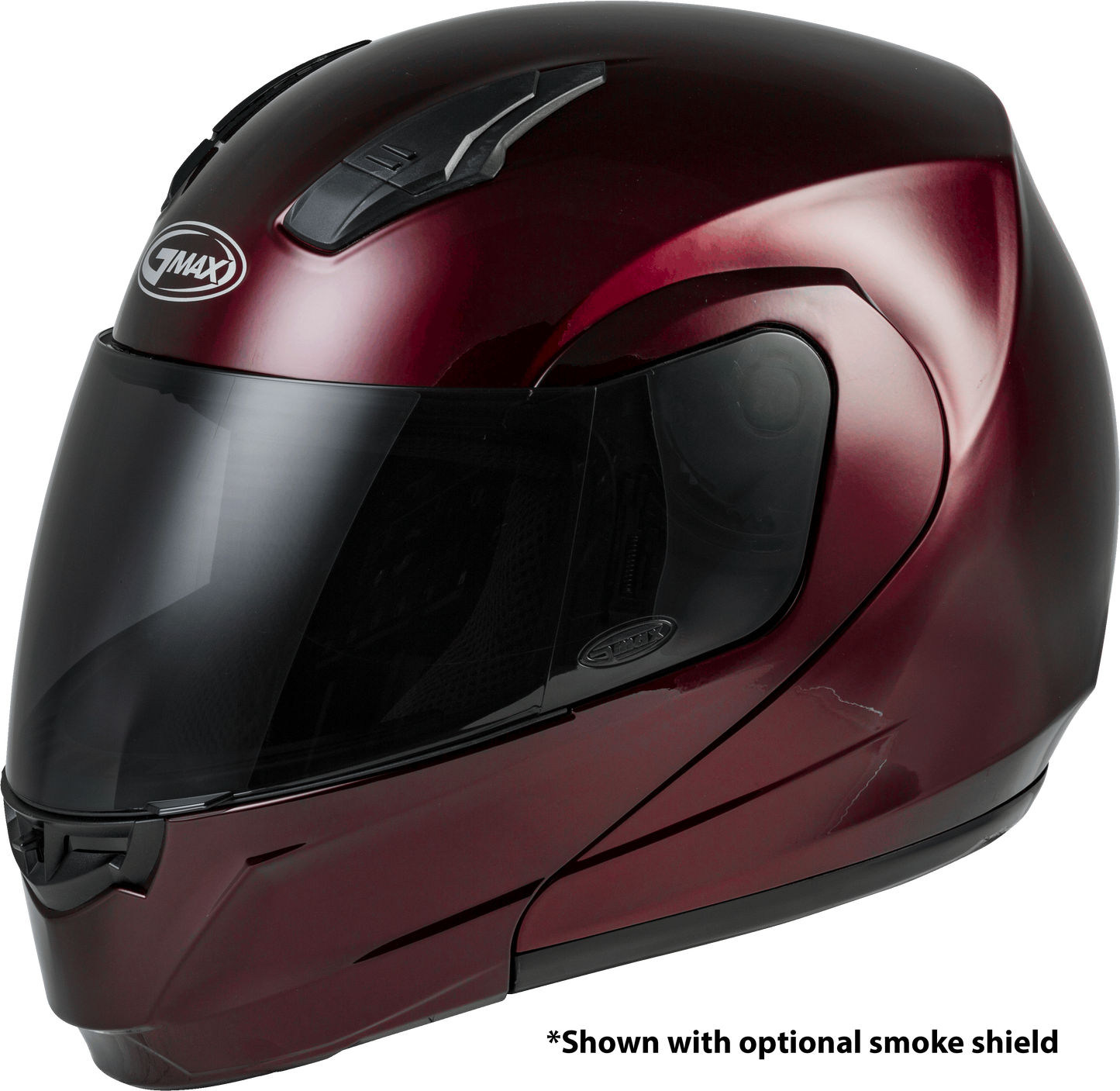 GMAX MD-04 Modular Helmet in Wine Red, X-Small - Lightweight Street Helmet with Advanced Ventilation and UV Protection