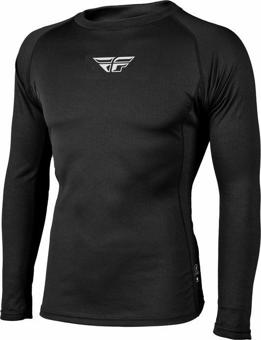 Fly Racing Lightweight Baselayer Top for Adults - Black, Large