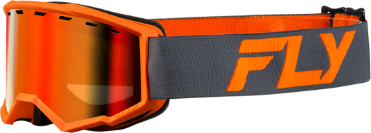 Fly Racing Youth Focus Snow Goggle Charcoal/Orange with Red Mirror and Amber Lens (Part No. FLB-24FY3)
