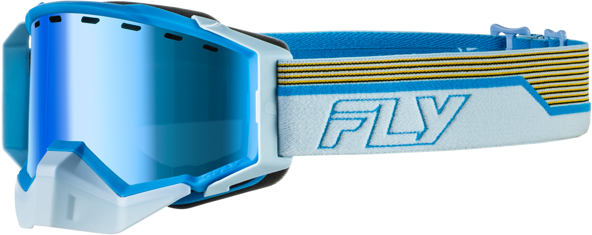 Fly Racing Zone Elite Snow Goggles with Blue Mirror and Polarized Rose Lens