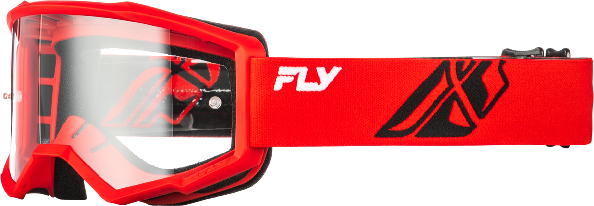 Fly Racing Focus Goggle Red/Black with Clear Lens for Offroad Adults