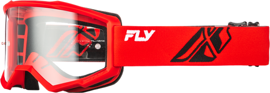 Fly Racing Focus Goggle Red/Black with Clear Lens for Offroad Adults