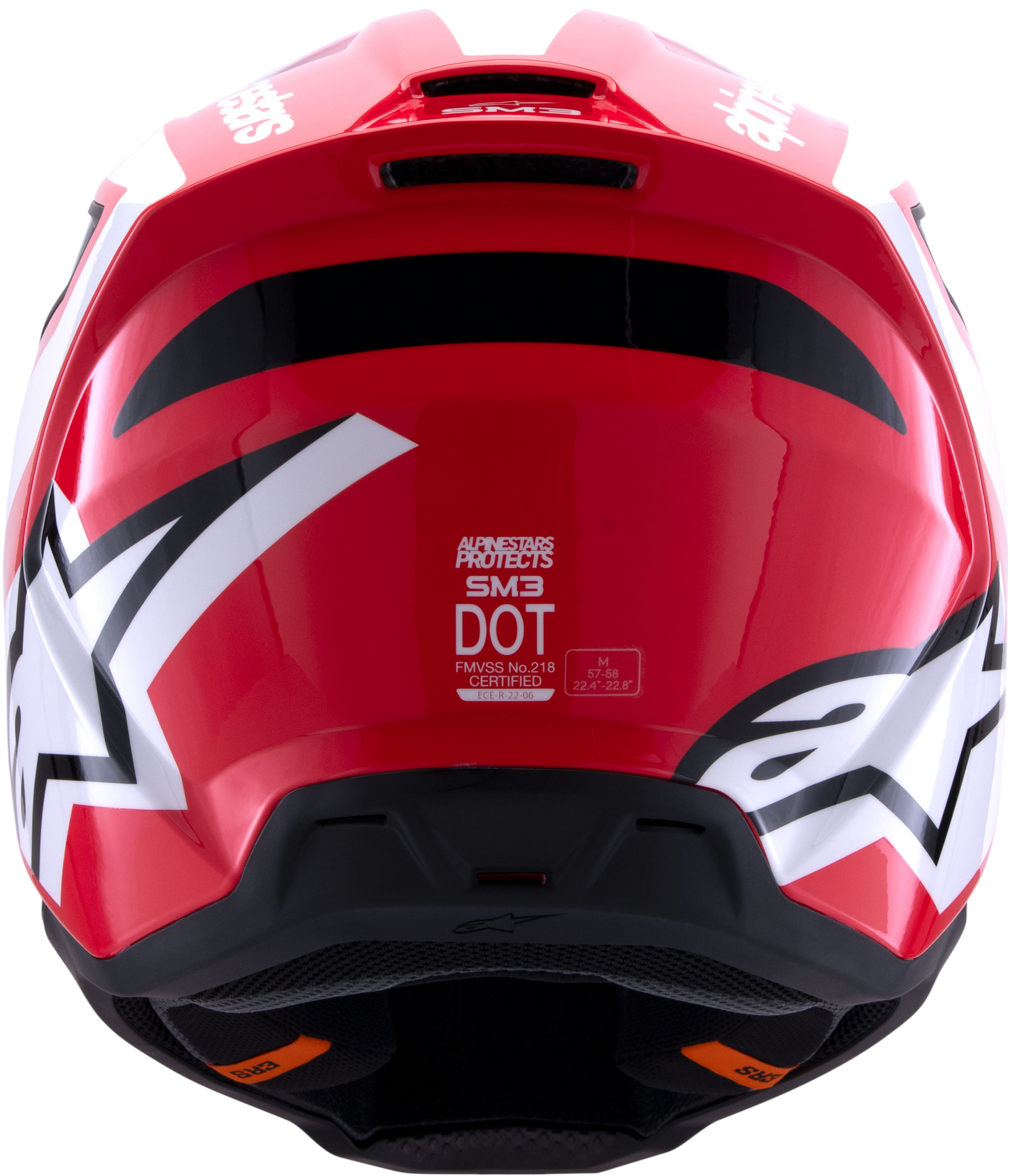 Alpinestars SM3 Off-Road Helmet Small - Red/White/Black Gloss with Advanced Safety Features