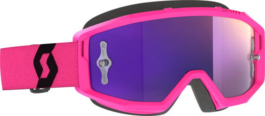 SCOTT Primal Goggle Pink/Black with Purple Chrome Lens – Offroad Eyewear for Medium to Small Faces