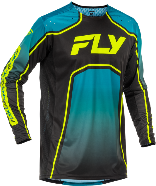 Fly Racing Rayce Bicycle Jersey Men’s X-Large Teal, Black & Lime – Performance Cycling Shirt