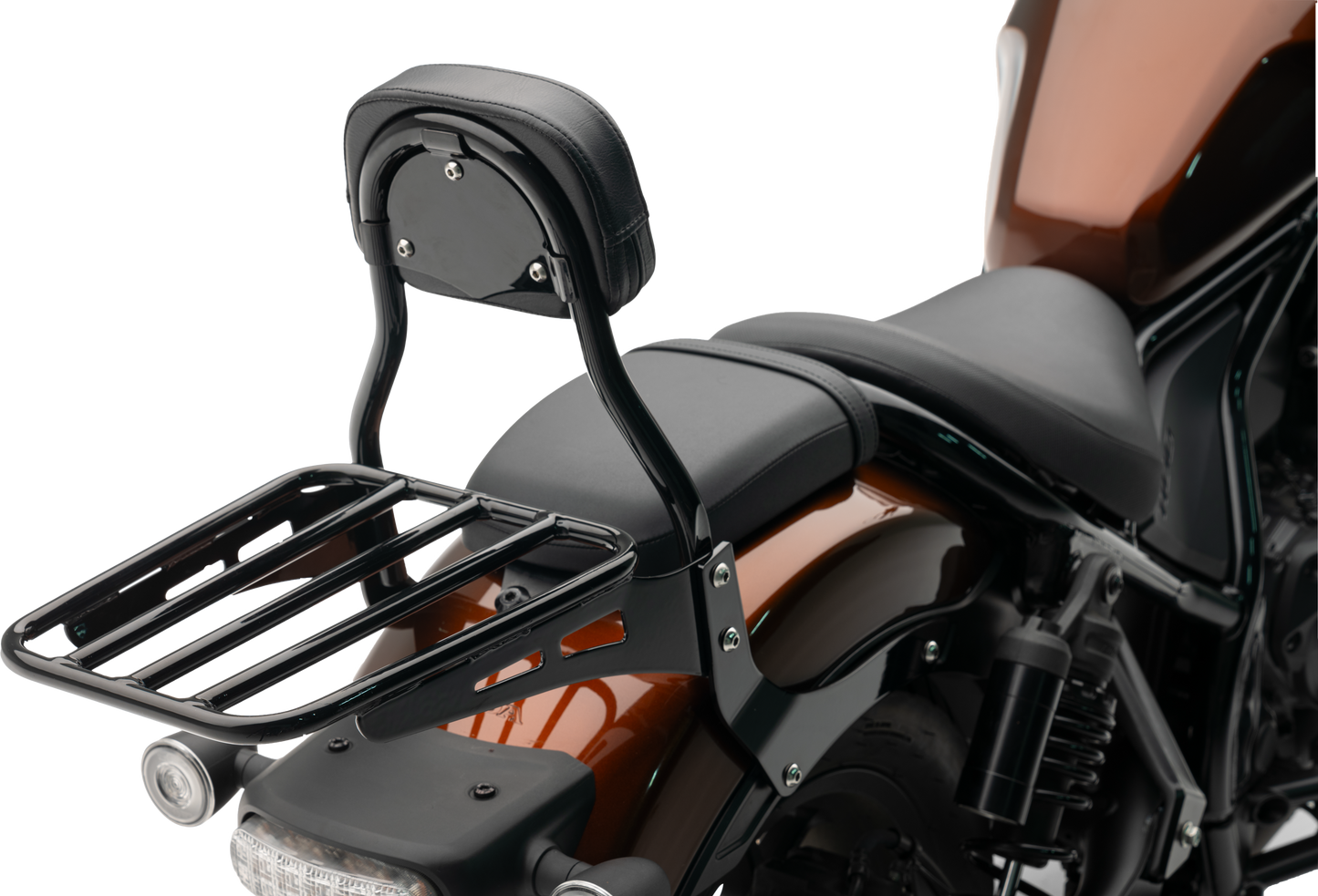 Cobra Mini Round Sissy Bar with Pad for Harley Davidson Rebel 1100 – Black
