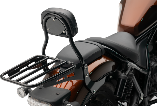 Cobra Mini Round Sissy Bar with Pad for Harley Davidson Rebel 1100 – Black