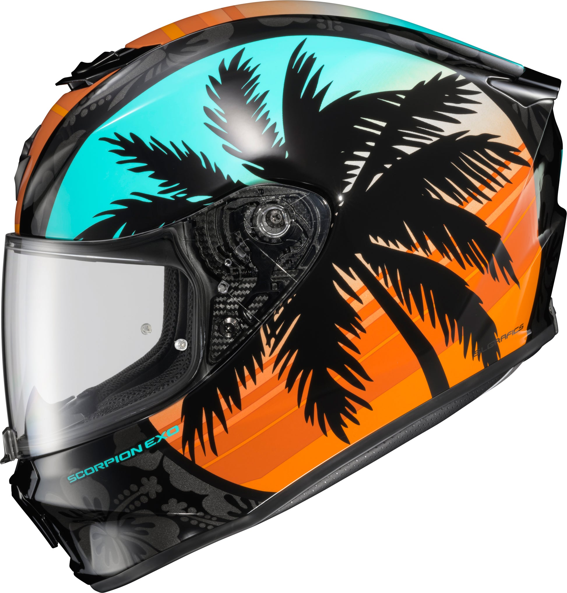 SCORPION EXO R330 Full Face Helmet - 2X-Large Light Blue/Orange for Street Riding