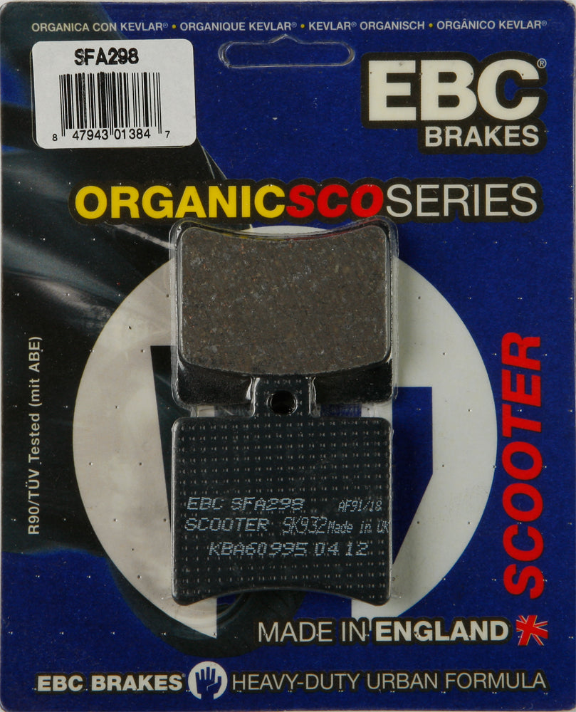 EBC Brakes SFA298 Organic Brake Pads for Scooter Street Models