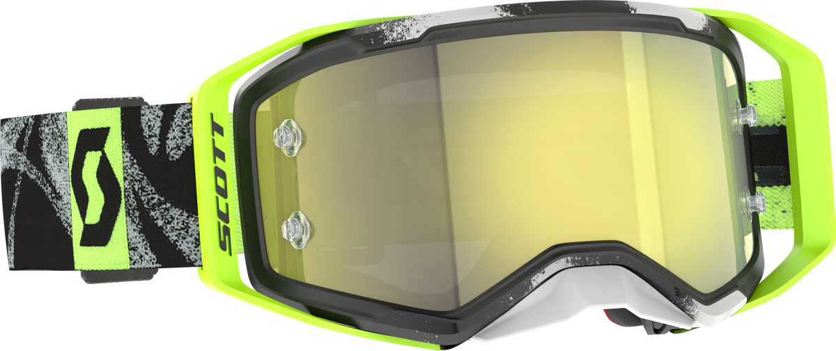 SCOTT Prospect 2.0 Offroad Goggle with Yellow Chrome Lens - Black and Neon Yellow Frame