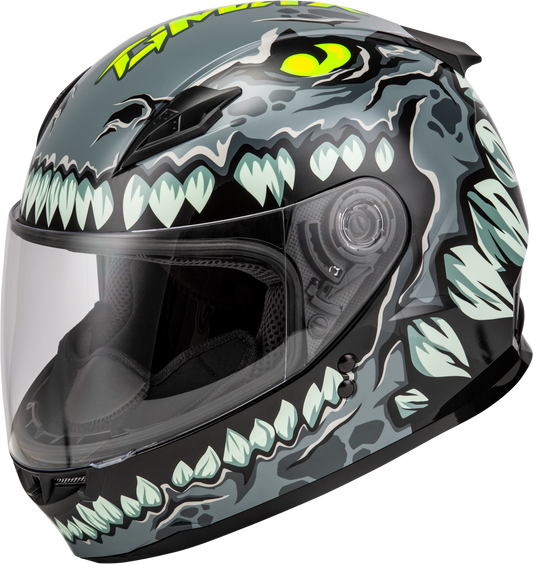 GMAX Youth GM-49Y Drax Full-Face Helmet in Grey – Street Safety for Kids