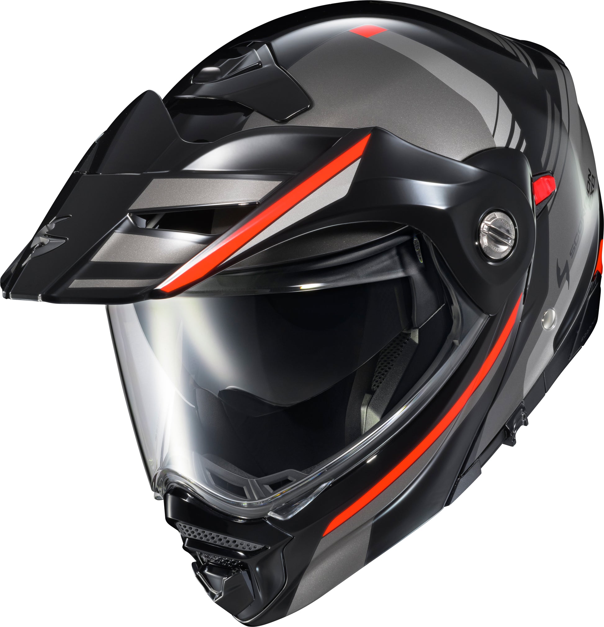ScorpionEXO Exo-AT960 Modular Helmet Black/Red Small with ECE 22.06 Safety Certification