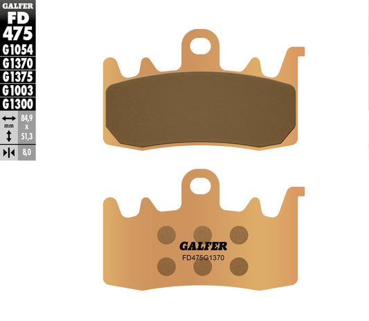 Galfer USA Brake Pads Sintered FD475G1370 for BMW and Ducati Motorcycles