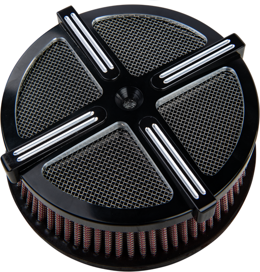 HARDDRIVE X Force Air Cleaner Kit Black/Raw – High-Flow V-Twin Intake System with CNC Machined Billet Aluminum Design