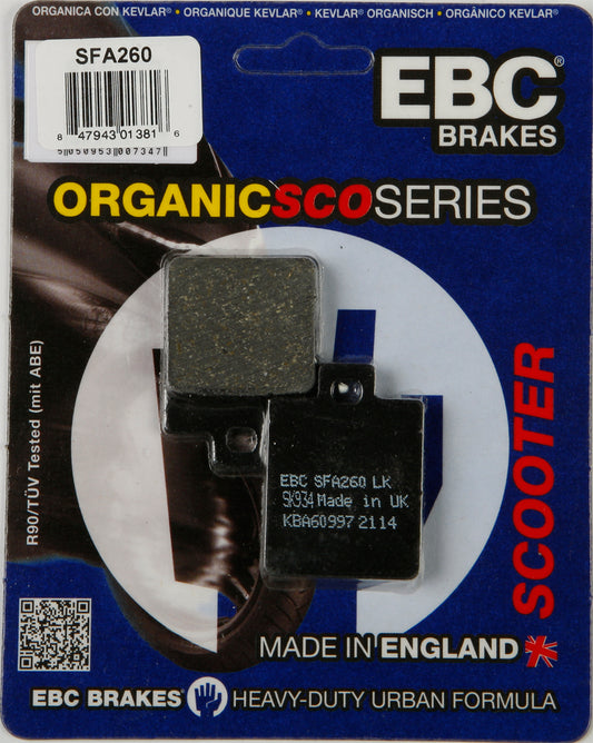 EBC Brakes SFA260 Organic Brake Pads for Scooter - Street Segment