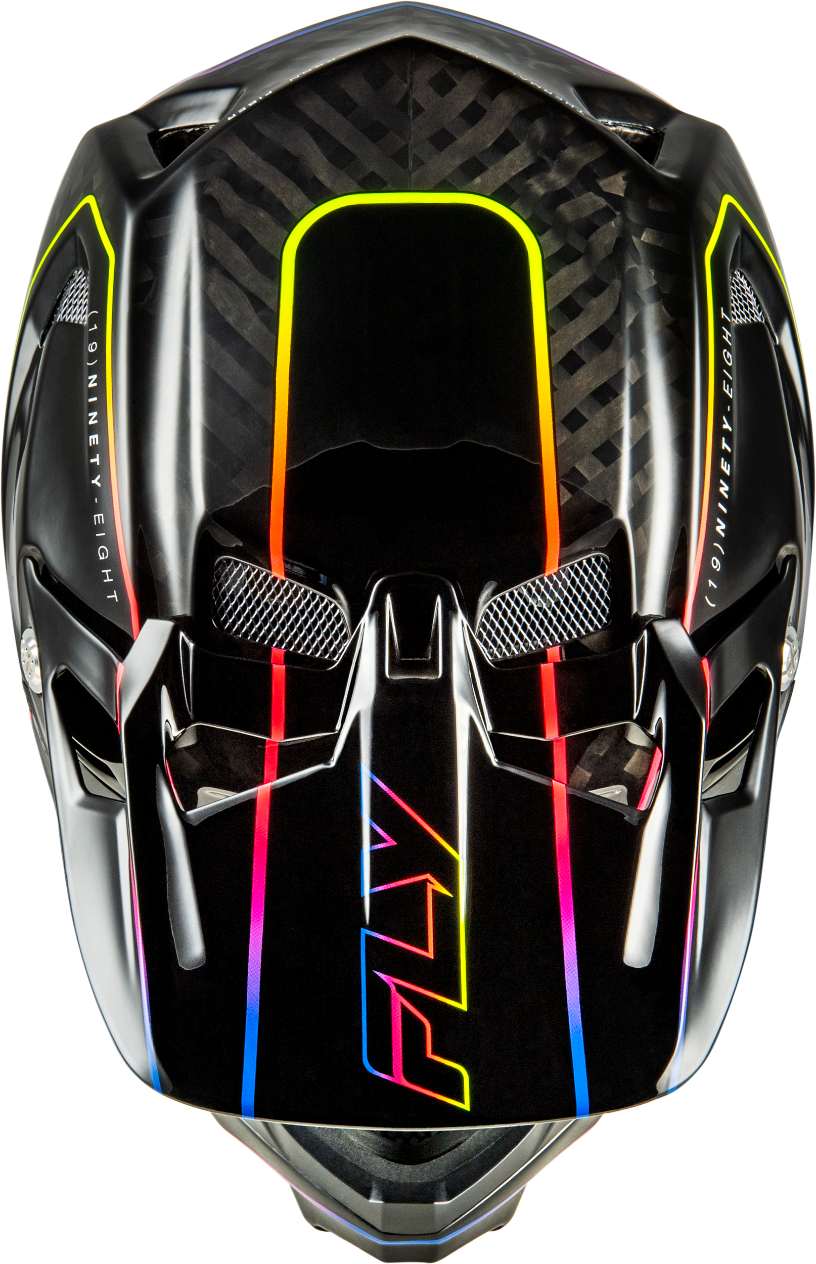 Fly Racing Werx R Flow Carbon Helmet for Adults - Black Carbon/Black/Multi, X-Large