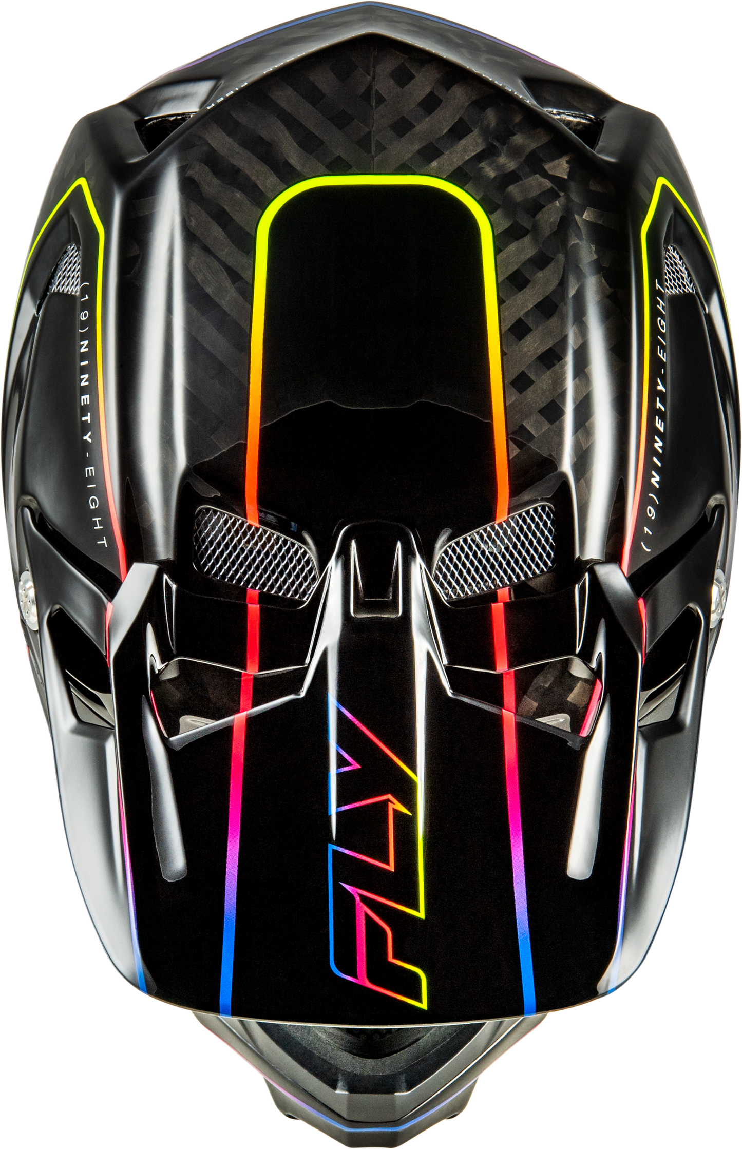 Fly Racing YTH WERX-R Flow Carbon Youth Large Full-Face Helmet - Black Carbon/Black/Multi