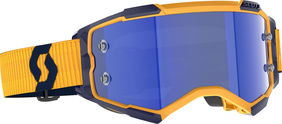 SCOTT Fury Goggle Dark Yellow/Dark Blue with Blue Chrome Lens – Offroad Motocross Eyewear