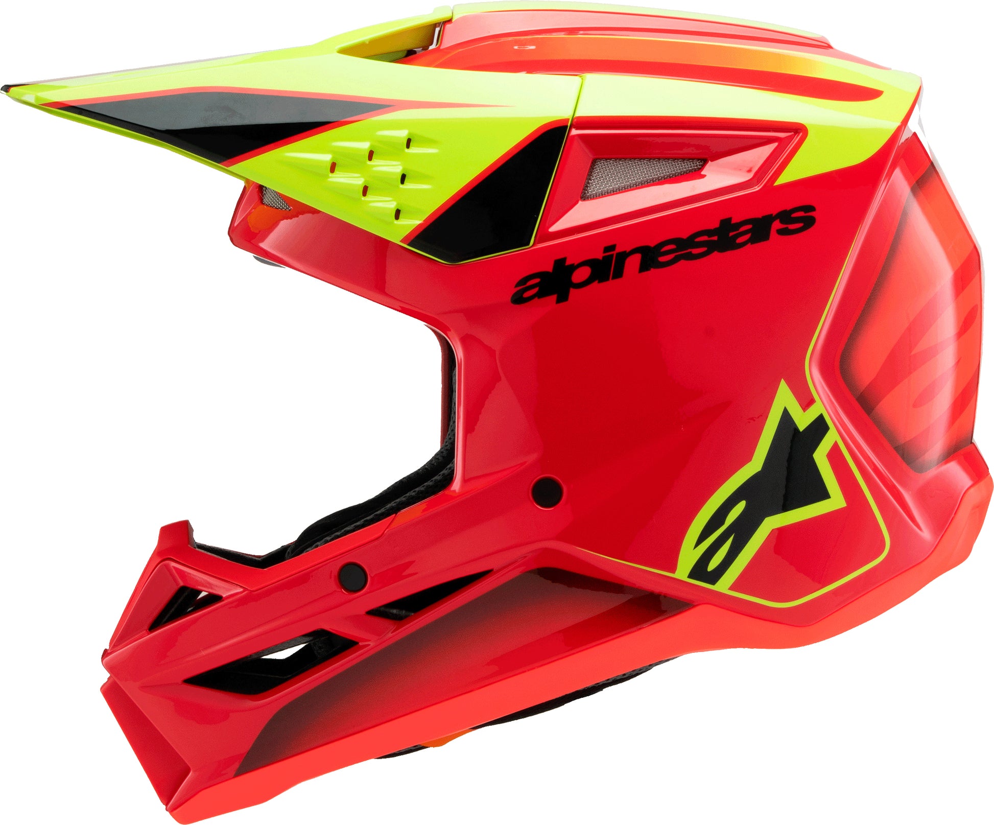Alpinestars SM3 Youth Fray Off-Road Helmet - Youth Medium, Red/Yellow Fluo/Black