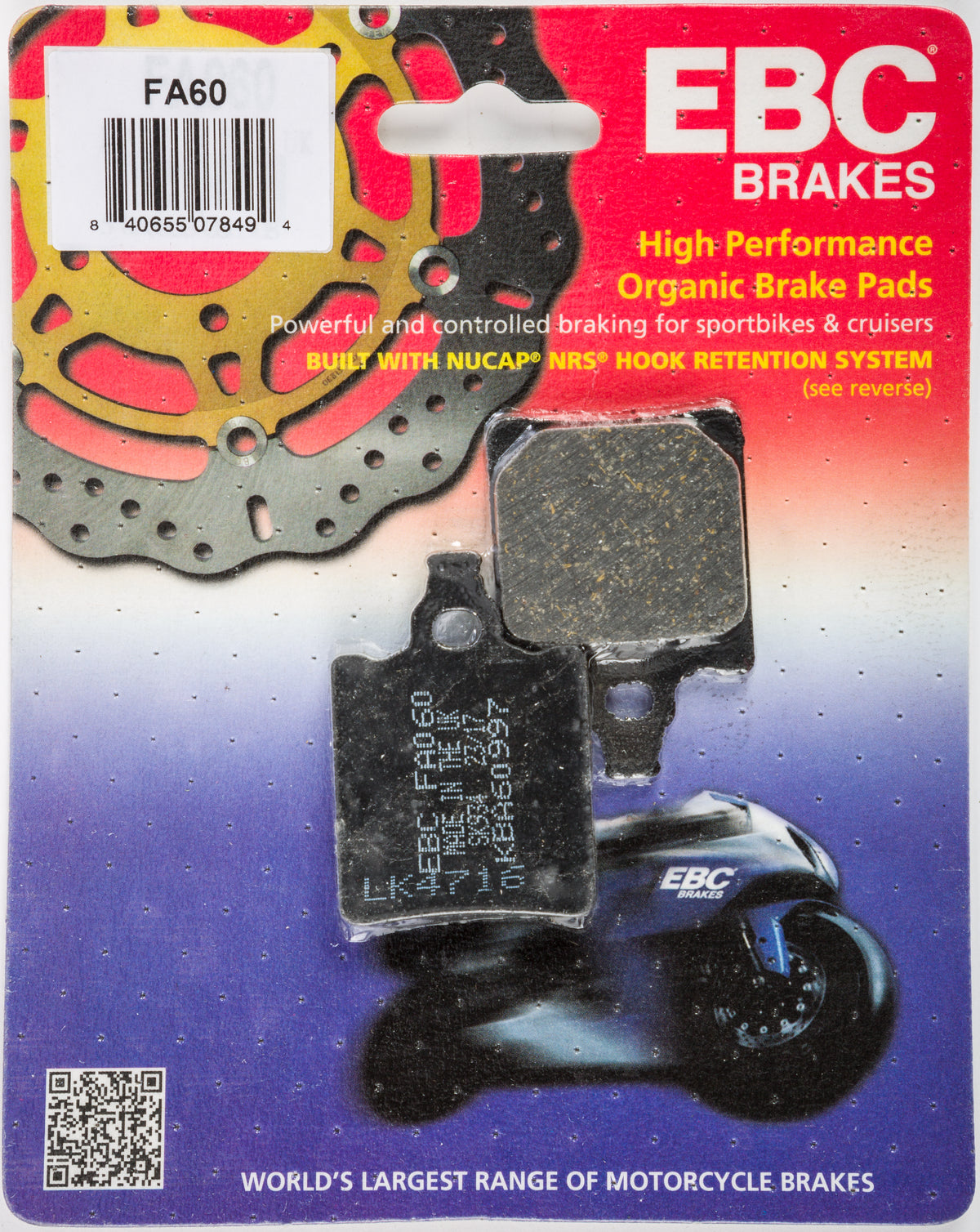 EBC FA60 Organic Brake Pads for Aprilia RS50 (2002-2005)