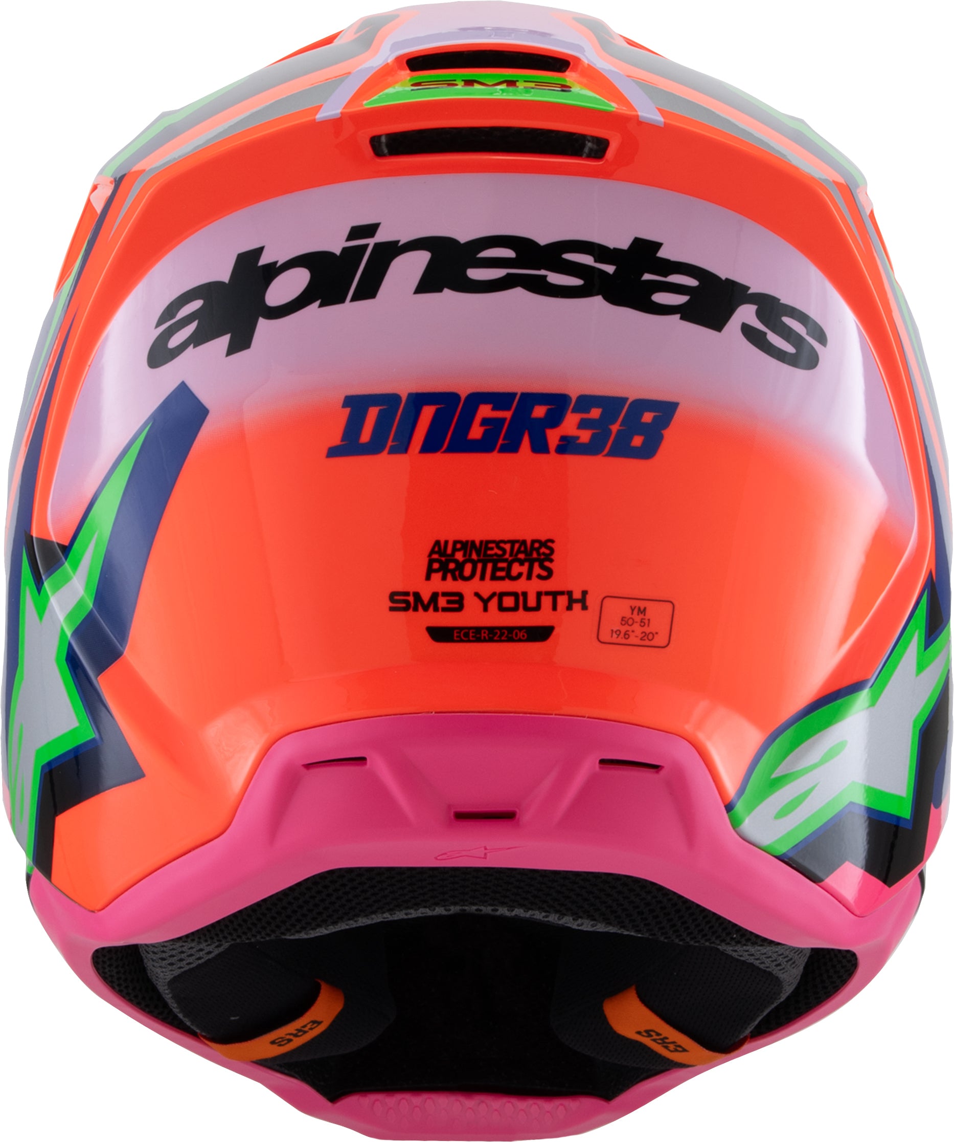 Alpinestars SM3 Youth Deegan Helmet Orange Fluo/Purple/Pink Fluo – Off-Road Youth Helmet