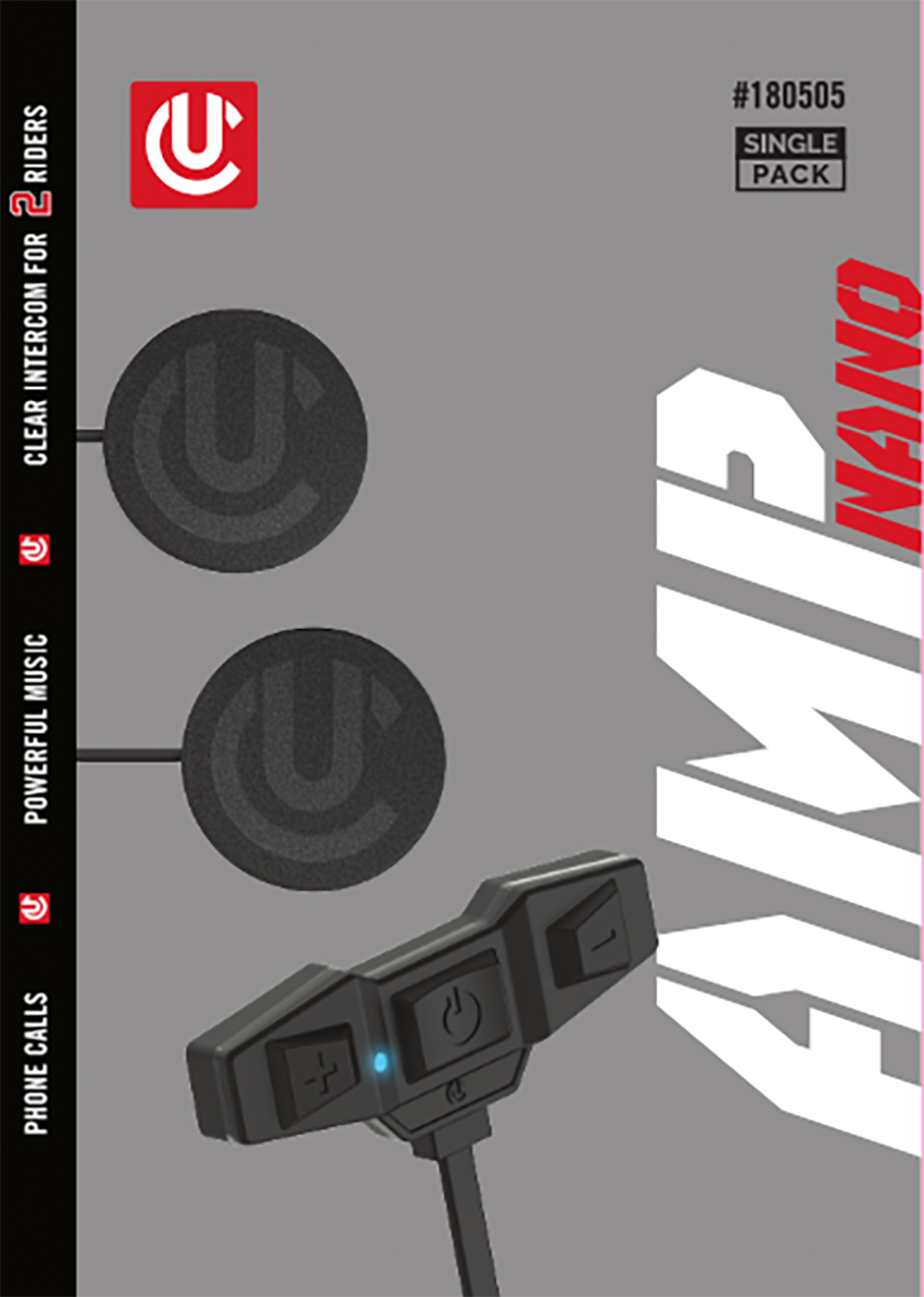 UCLEAR Amp Nano Single Kit Helmet Audio Communication System