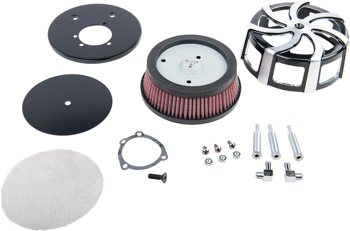 HardDrive Kruel Air Cleaner Kit Black Contrast Cut for V-Twin Engines