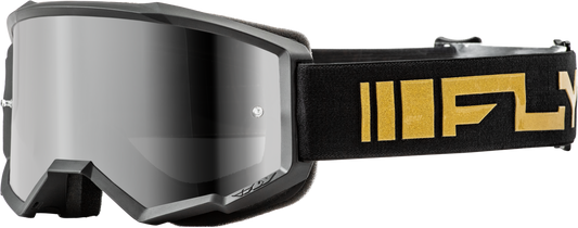 Fly Racing Youth Zone Goggle Black/Gold with Silver Mirror Smoke Lens