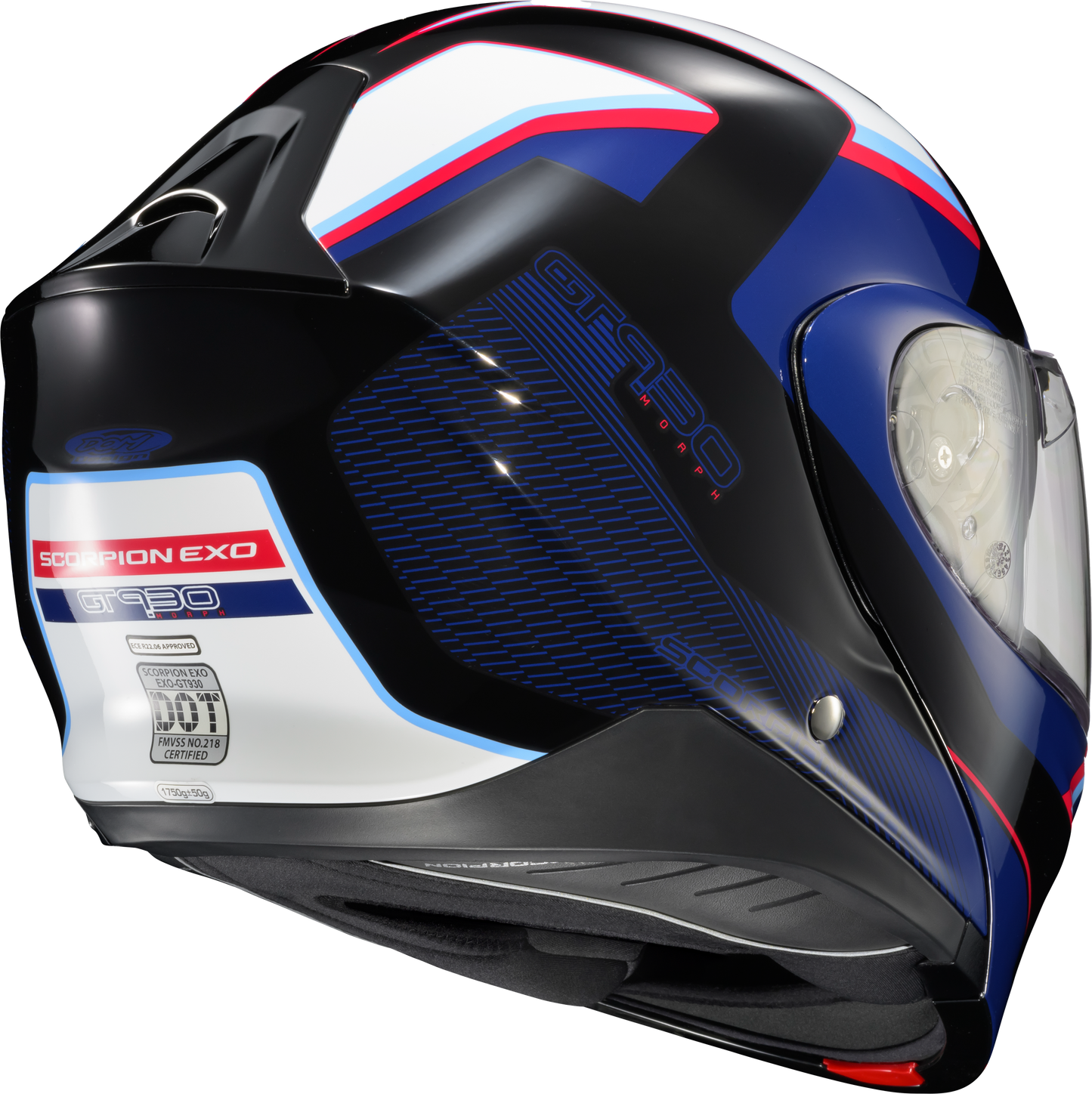 ScorpionEXO Exo GT930 Transformer Helmet with Sun Visor and Modular Design - Medium, Blue/Red