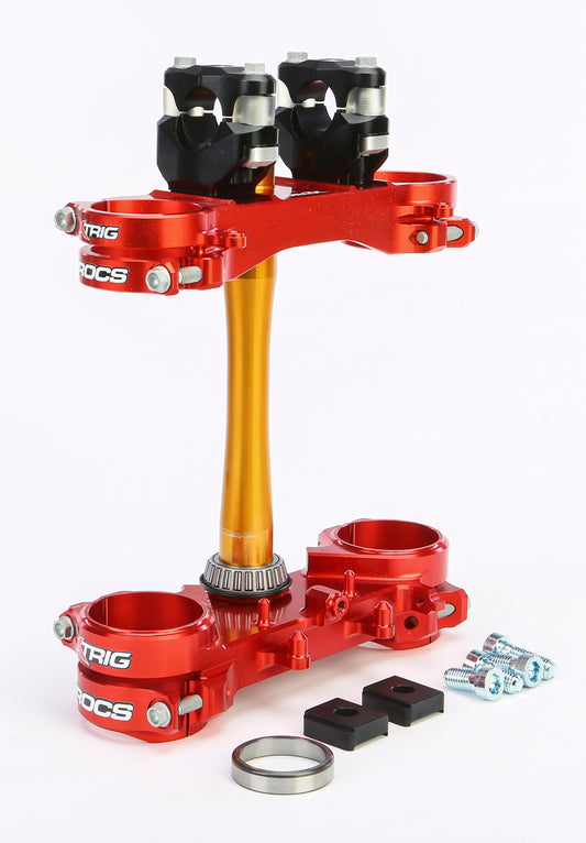 XTRIG Rocs Tech Clamp Set for Honda 22mm - Red Aluminum Offroad Handlebars