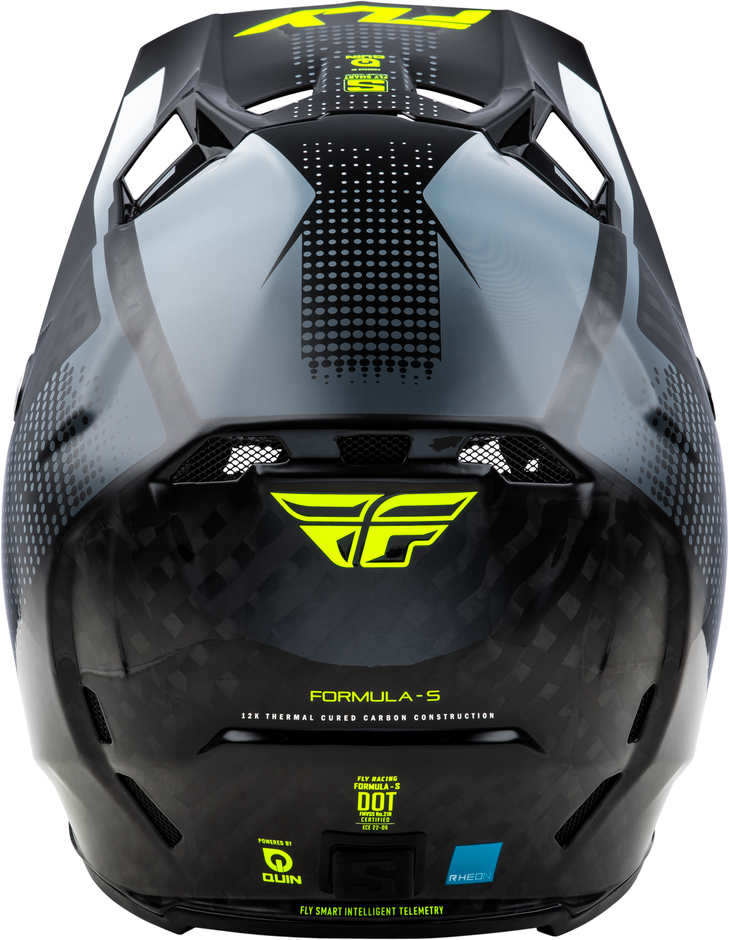 Fly Racing Formula S Carbon Protocol Offroad Helmet - X-Large Black Carbon/Grey/Hi-Vis with Advanced Safety Features