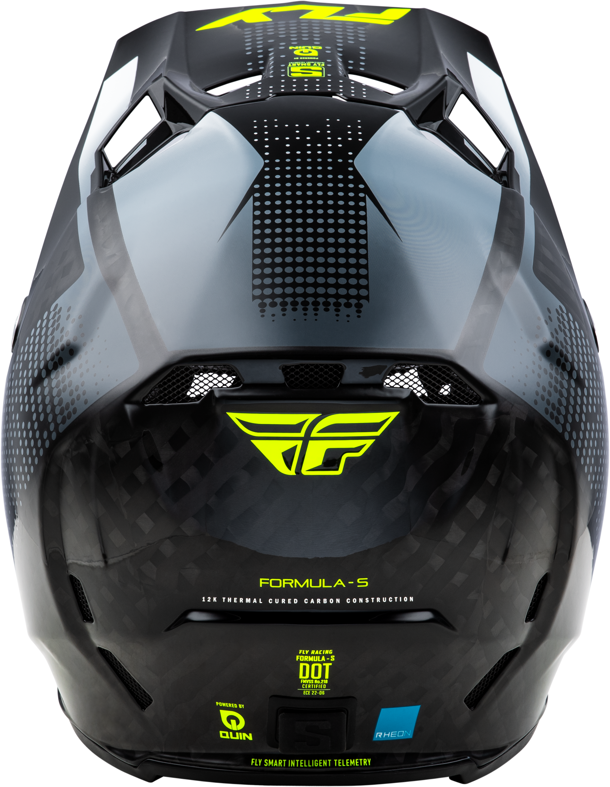 Fly Racing Formula S Carbon Protocol Offroad Helmet - X-Large Black Carbon/Grey/Hi-Vis with Advanced Safety Features