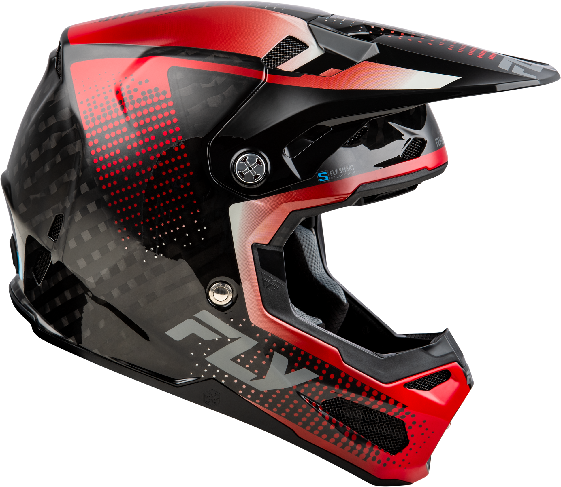 Fly Racing Formula S Carbon Protocol Helmet Black Carbon/Red Large