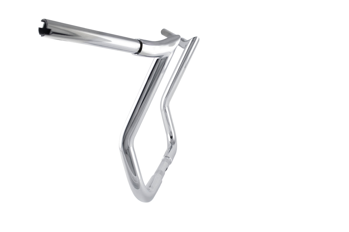 BAGGERNATION 10-inch Chrome Monkey Bagger Handlebars for Harley Davidson FLHR & FLHT Models