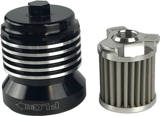 PCRACING PCS4BC Flo Reusable Oil Filter for BMW F800 Series – Black Polished Finish