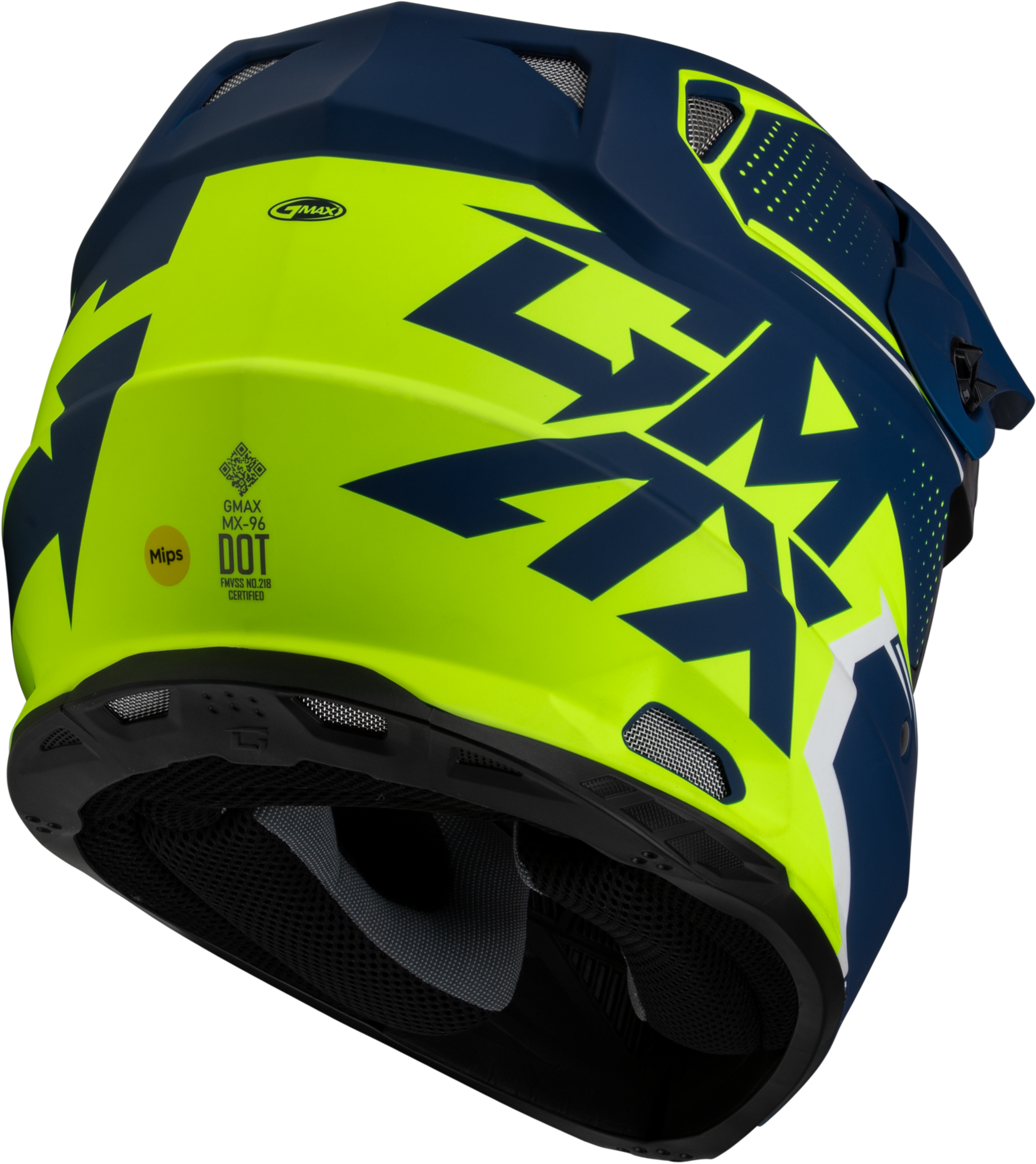GMAX MX-96 Off-Road Helmet Matte Blue/Green Large – Lightweight DOT Approved Helmet with MIPS and Advanced Ventilation