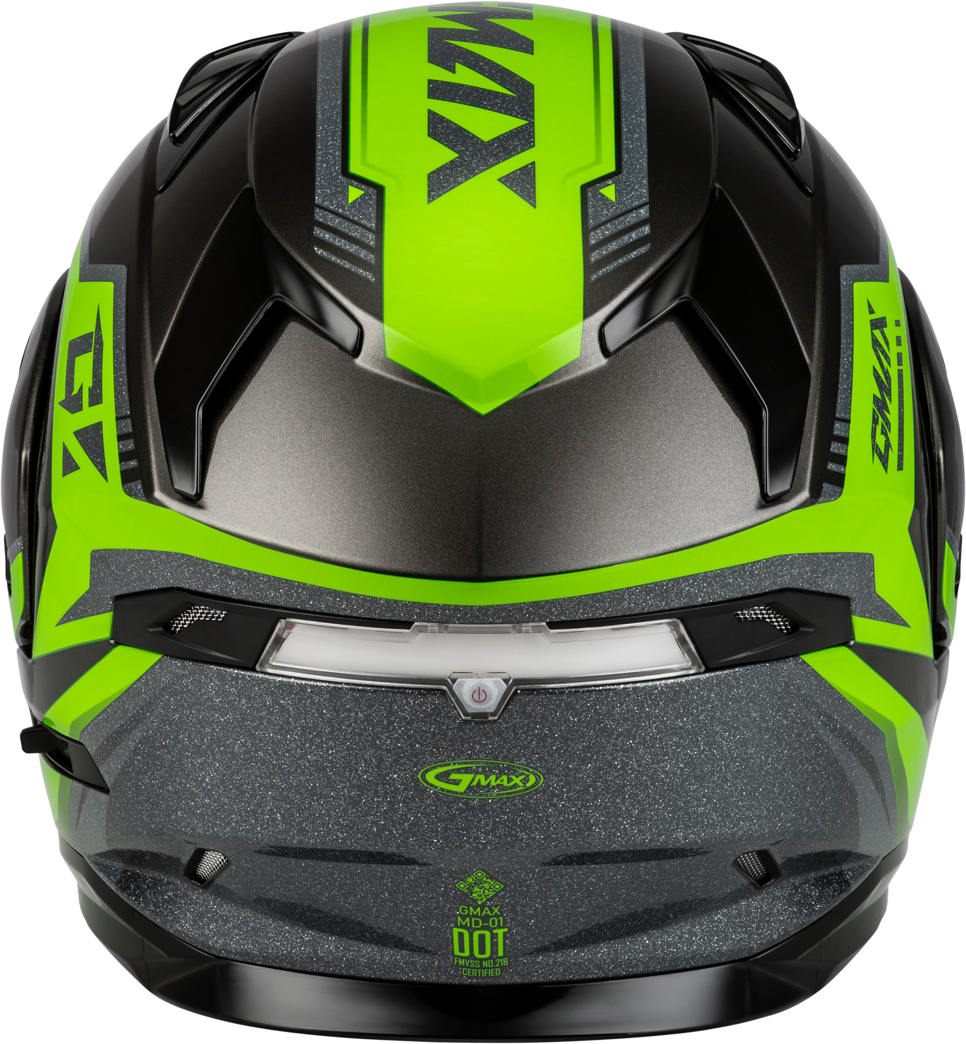 GMAX MD-01 Volta Modular Helmet 3X-Large Black, Silver & Green Metallic