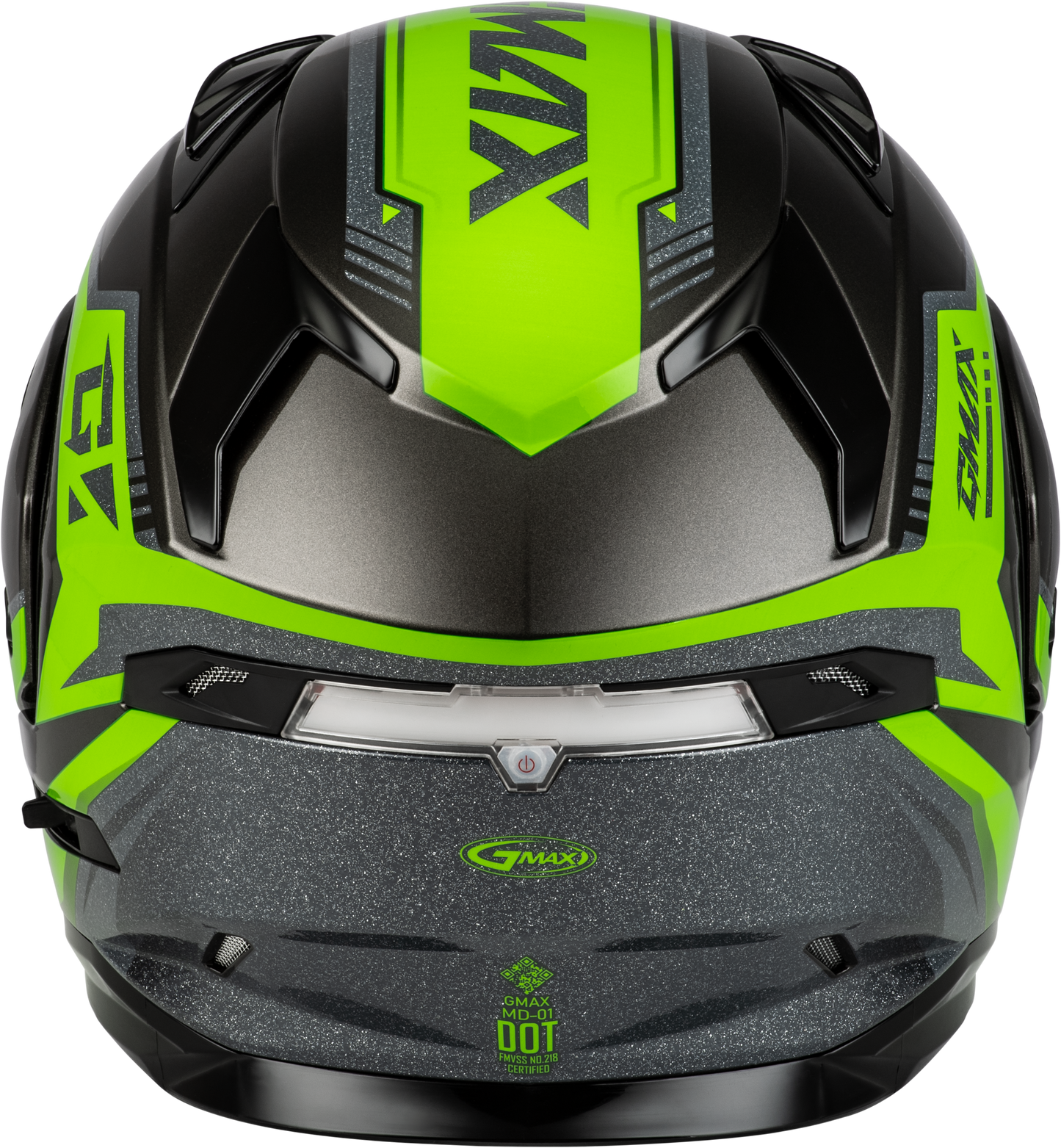 GMAX MD-01 Volta Modular Helmet - 2X-Large, Black/Silver/Green Metallic