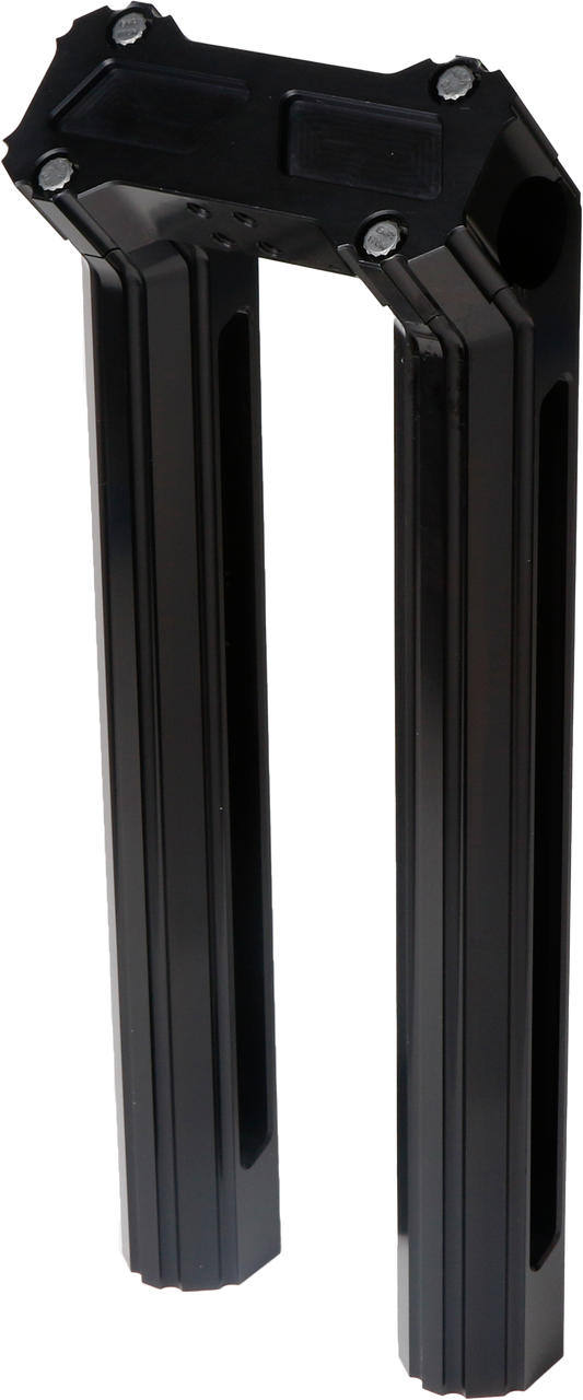 Hofmann Designs HDB-1014B Black 12-Inch Billet Risers with 60-Degree Kickback for V-Twin Motorcycles