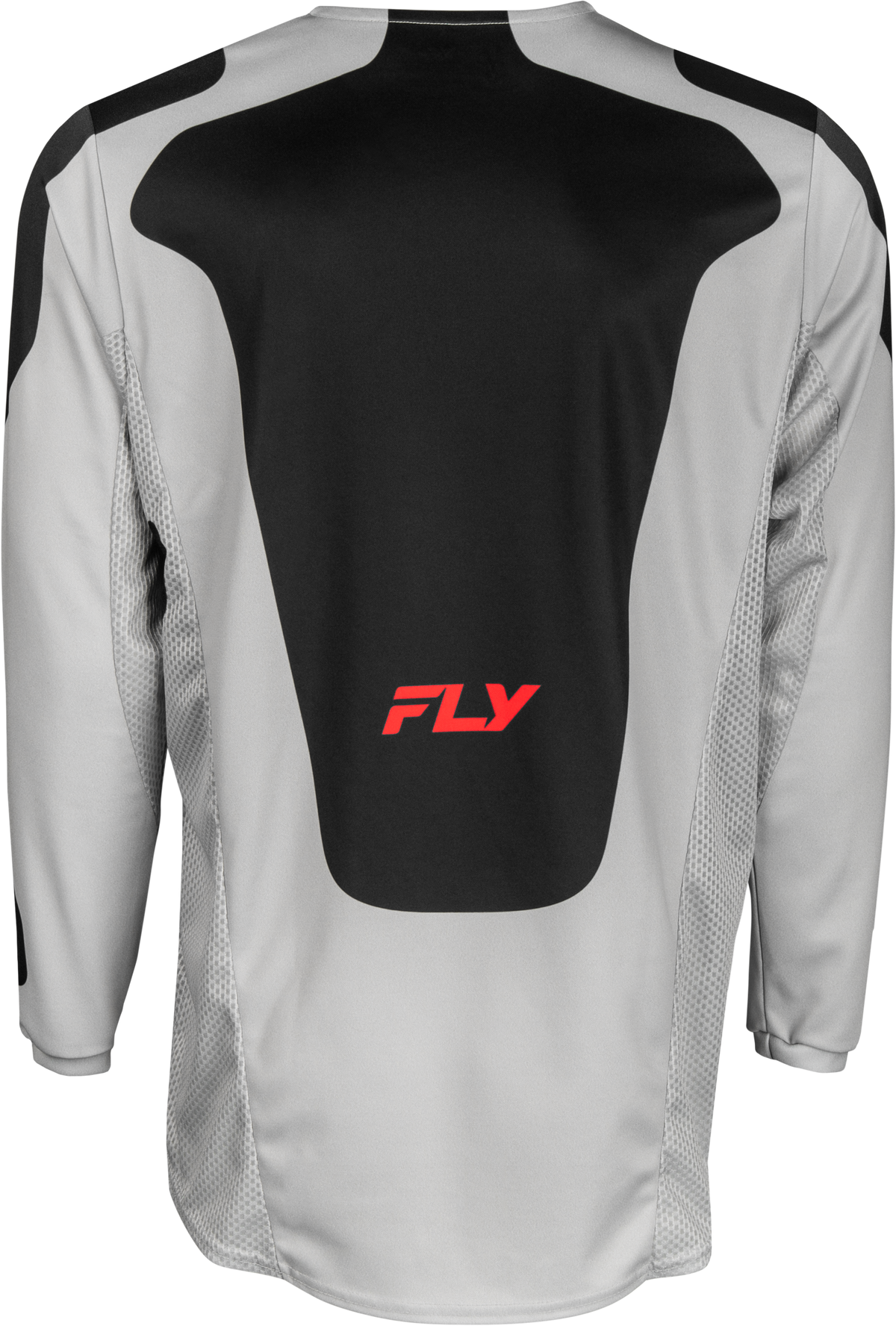 Fly Racing Kinetic Sym Jersey Small - Offroad Performance Motorcycle Jersey in Light Grey, Red, and Black