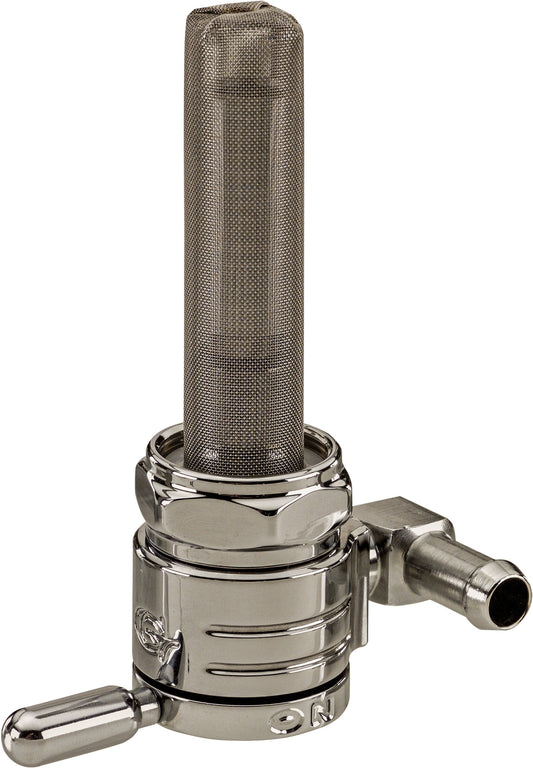 GOLAN 22mm Petcock with Ball Bearing Detents for V-Twin Engines - Chrome Finish