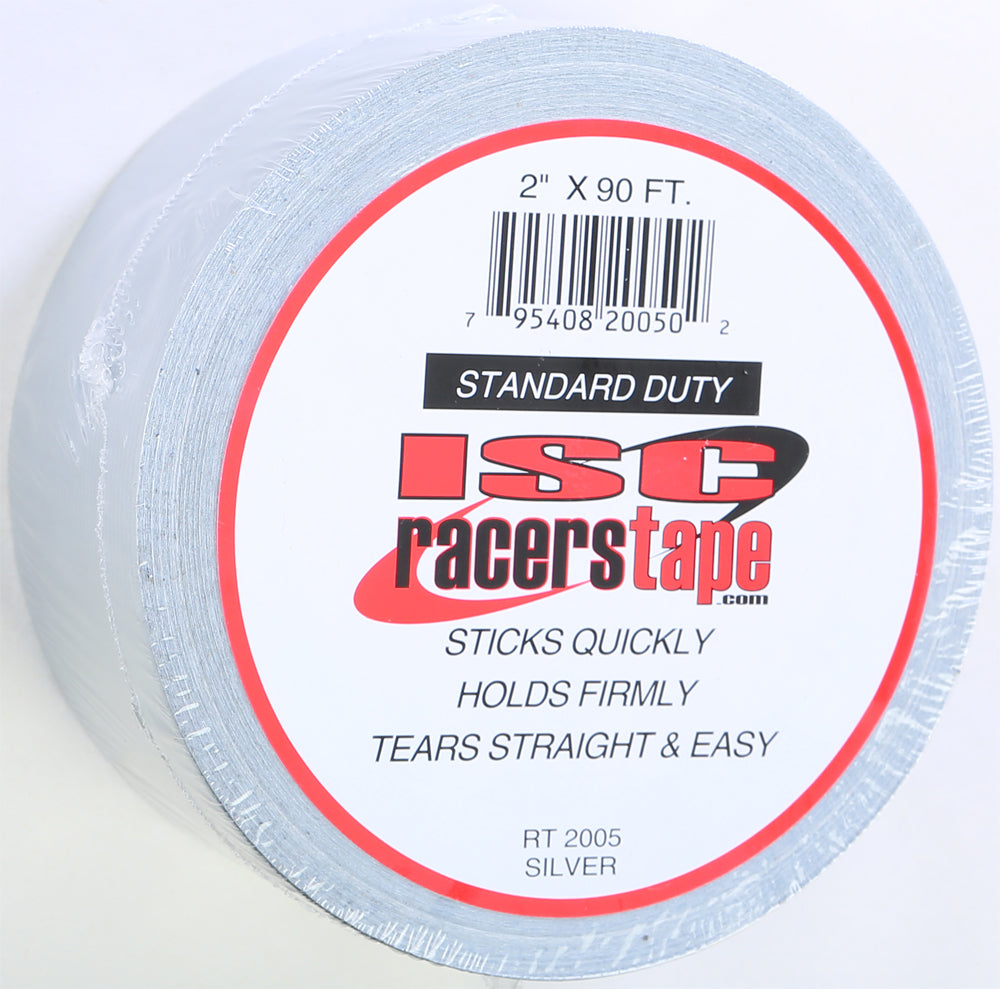 ISC Racers Tape 2 in x 90 ft Silver Industrial-Grade Duct Tape - Multi-Purpose, Heavy-Duty Sealing and Repair Tape