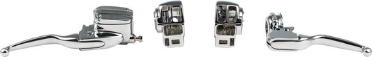 HardDrive Chrome Handlebar Control Kit with Cable Clutch for Harley Davidson Ultra and Road King Models - Part 53602