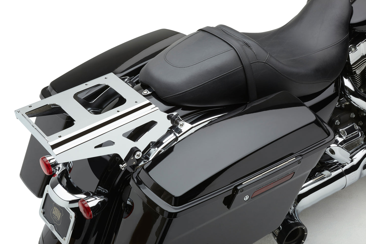 Cobra Detach 2-Up Tour Pack Mount for Harley Touring Models (Chrome, Part #602-2701)