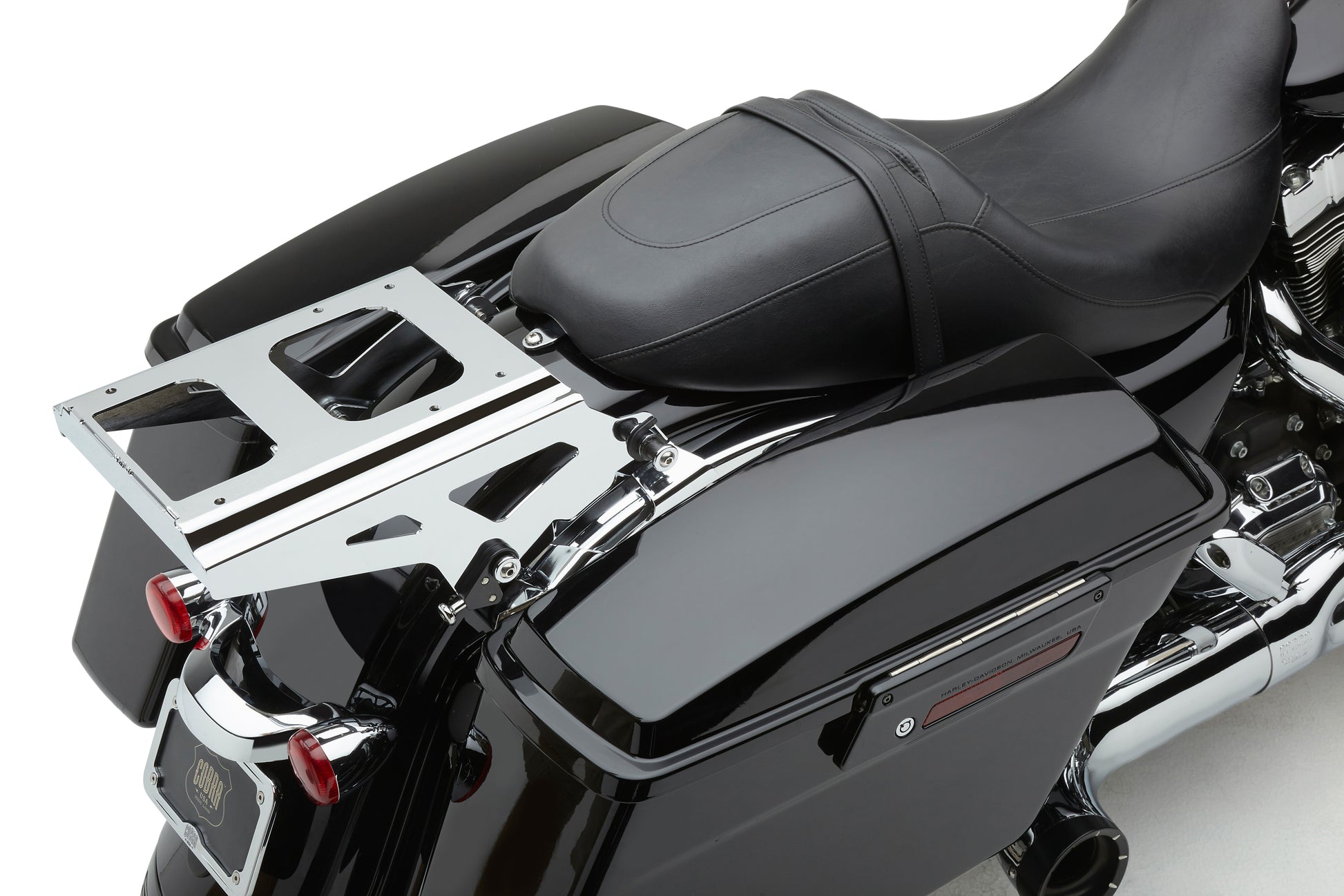 Cobra Detach 2-Up Tour Pack Mount for Harley Touring Models (Chrome, Part #602-2701)