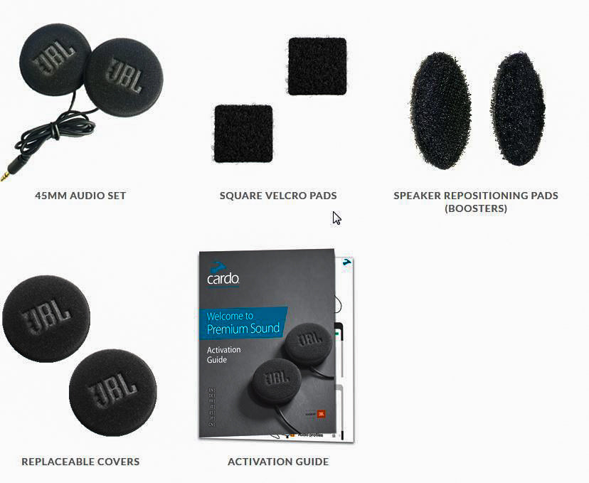 CARDO 45mm JBL Audio Set SPAU0010 – Universal Communication Speakers with Enhanced Sound Processing