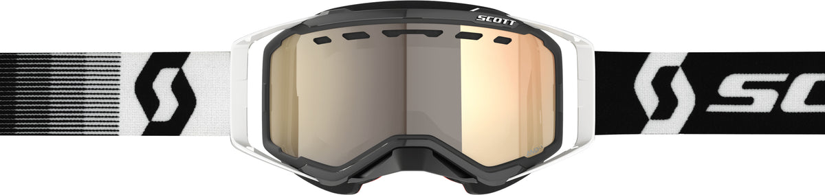 SCOTT Prospect Snowcross LS Goggle Premium Black/White with Bronze Chrome Lens