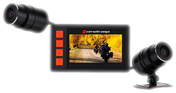 CERWIN VEGA C480 Dual Camera DVR for V-Twin Motorcycles with 3-Inch LCD and HD Recording
