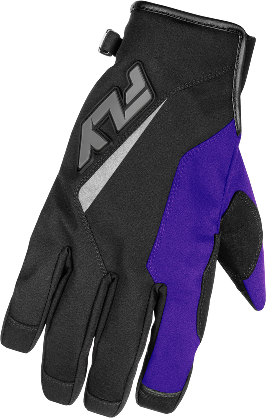 Fly Racing Title Gloves X-Small Black, Purple, and Grey – Snow Motorcycle Gloves with Weatherproof Technology