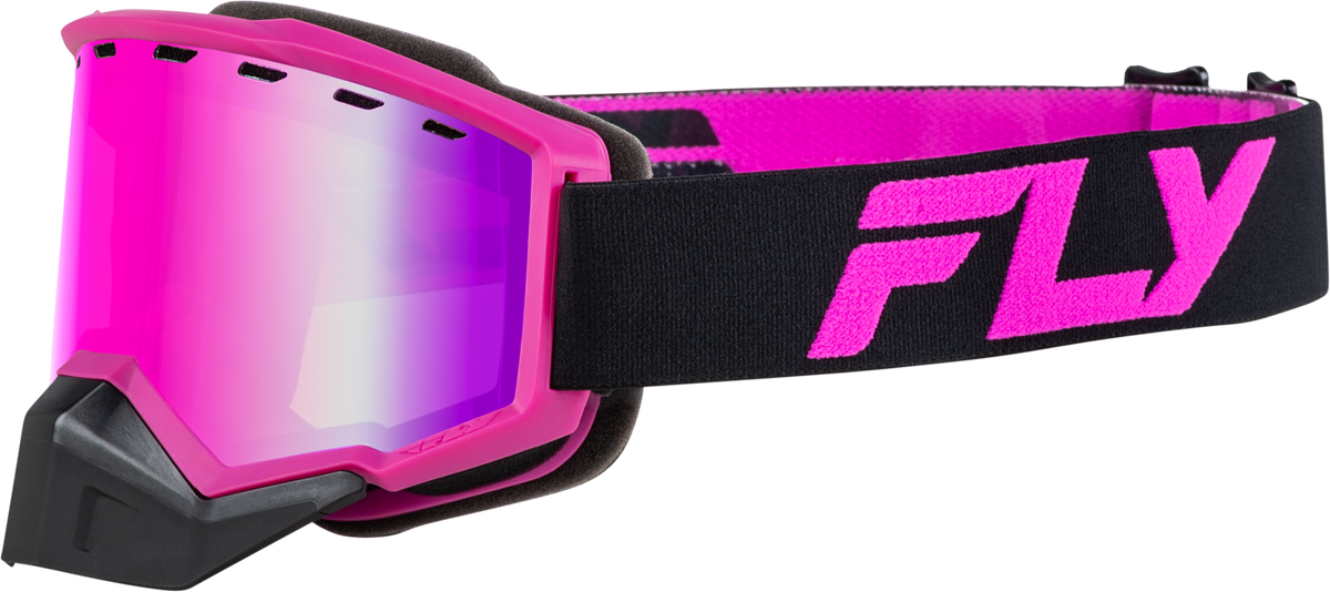 Fly Racing Focus Snow Goggles Black/Pink with Pink Mirror/Rose Lens